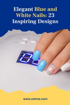 Ready for a nail transformation? Explore 23 elegant blue and white manicure designs to inspire your next look. White Manicure Designs, Nail Transformation, Nails 23, Blue Ombre Nails, Blue And White Nails, Manicure Designs, White And Silver Nails