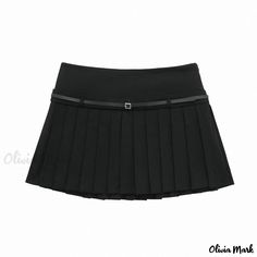 Olivia Mark - High-Waisted Belted Pleated Skirt for a Stylish and Flattering Look Cloth Belt, Ruffle Mini Dress, Hooded Cardigan, Ruffle Shorts, Straight Skirt, Lace Ruffle, Maxi Wrap Dress, Types Of Skirts, Mesh Dress