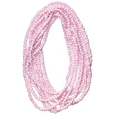 pink beads with white pearls are arranged in the shape of a letter o on a white background