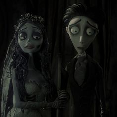 corpse bride and groom standing next to each other