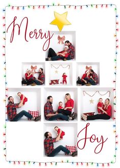 a collage of photos with the words merry joy