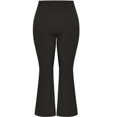 Sleek and polished, the Sloane Pant elevates your everyday style with a gorgeous structure! The subtle flare silhouette brings a gorgeous fit to your curves. Along with a mid rise design and full length detail, you'll reach for these pants endlessly! Bold and fiercely fashionable, no one does plus size fashion like City Chic. Loved around the globe for its diverse range of fashion-forward styles for any occasion. From show-stopping evening gowns to workwear and casualwear, City Chic will take yo Sleek Flare Bottoms For Night Out, Elegant Mid-rise Black Bottoms, Elegant Black Mid-rise Bottoms, Elegant Flare Bottoms For Night Out, Elegant Black Flare Bottoms, Black Flare Wide Leg Pants For Business Casual, Elegant Mid-rise Black Dress Pants, Elegant Black Mid-rise Dress Pants, Chic Flare Bottoms For Office