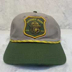 Smokey The Bear Baseball Hat/Cap - Trucker Style Official License Product Adult - One Size Fits Most 60% Cotton 40% Polyester Plastic Adjustable Size Strap New Old Stock With Tags Never Used / Worn Variations In Lighting And Device’s Screen Settings May Affect The Perception Of Colors. If You Are Unsure Of The Color, Please Ask! I Take Pride In Providing Excellent Customer Service So If You Have Any Questions, Send Me A Message, I'll Be Happy To Help! Ships Within 24hrs With Care. The Actual Ite Beige Green Color, Vacation Swimwear, Smokey The Bear, Wood Logo, Smokey The Bears, Y2k Summer, Sorority And Fraternity, The Bear, Baseball Hat