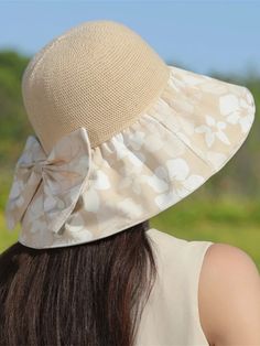 Chapéu de pescador com estampa de flor de laço, plissado e com proteção solar e junta dividida Sun Hat With Flowers, Hat Diy, Zipper Pouch Tutorial, Diy Hat, Hat Ideas, Embroidered Maxi Dress, Millinery Hats, Fisherman Hat, Couture Sewing