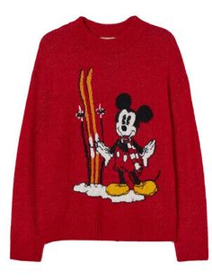 Top Seller for H&M Disney Mickey Mouse ladies Christmas festive knitted sweater red jumper NEW, Women's Sweaters Trendy H&m Sweater For Winter, Cozy Winter Tops By H&m, Red Knit Christmas Top, Red Knitted Top For Christmas, Red Knit Top For Christmas, Red Knit Sweater For Holiday, Cozy H&m Crew Neck Sweater, Cozy Crew Neck Sweater From H&m, Red Jumper