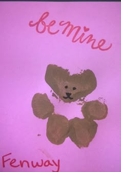 a drawing of a teddy bear with the words be mine on it's side