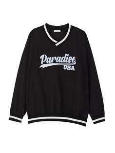 This is a comfortable and trendy sweatshirt by PLUNASTUDIO that is made out of high quality polyester 100% fabric. With unique design detail with trendy look, it will stand out from your casual and young daily outfit.- Color point on the ribbed neckline, cuffs, and hem- Relaxed oversized silhouette- Logo embroidery detail on the front Black Graphic Print Sweatshirt For Leisure, Black Long Sleeve Sweatshirt For Leisure, Casual Black Sweatshirt For Leisure, Black Long Sleeve Leisure Sweatshirt, Trendy Leisure Tops With Ribbed Cuffs, Trendy Tops With Ribbed Cuffs For Leisure, Black Sportswear Tops For Leisure, Black Athleisure Tops For Leisure, Black Varsity Sweater For College