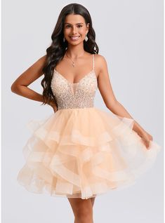 JJ's House Beading Sequins Tulle V-Neck Fall Spring Summer Ball-Gown/Princess Plus General Crossed Straps Coquette Beautiful Back Sweet & Flow Sparkle & Shine Sexy Elegant Other Colors Height:5.8ft（176cm） Bust:32in（82cm）Waist:24in（61cm）Hips:35in（89cm） No Short Pink. #JJ's House #Beading #Sequins #Tulle #VNeck #Fall #Spring #Summer #BallGownPrincess #Plus #General #CrossedStraps #Coquette #BeautifulBack #Sweet&Flow #Sparkle&Shine #Sexy #Elegant #OtherColors #No #Short #Pink # Summer Ball, Gown Princess, Satin Homecoming Dress, Tulle Homecoming Dress, Ball Gowns Princess, Dress With Sequins, Lace Outfit, Style Savvy, Sequin Beading