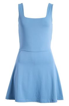 This sleeveless sport dress is cut from stretch fabric with built-in shorts and designed to keep you moving comfortably on and off the court. Square neck Sleeveless 84% nylon, 16% elastane Machine wash, tumble dry Imported Solid Sleeveless Swim Dress With Built-in Bra, Blue Sleeveless Mini Dress With Built-in Bra, Blue Stretch Mini Dress With Built-in Bra, Fitted Sleeveless Tennis Dress With Built-in Bra, Casual Sleeveless Mini Dress With Built-in Bra, Sleeveless Stretch Tennis Dress With Built-in Bra, Sleeveless Stretch Swim Dress For Workout, Stretch Sleeveless Swim Dress For Workout, Blue Sleeveless Workout Dress