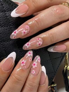 Multicolor  Collar    Color Nails Embellished   Nail,Hand & Foot Care Paznokcie Hello Kitty, Kutek Disney, Flower Nail Designs, Almond Nails Designs, Makijaż Smokey Eye, Beach Nails, Floral Nails