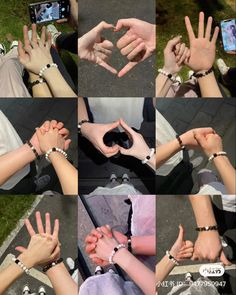 many different pictures of hands making the shape of a heart