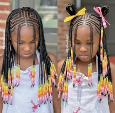 Kids Beaded Hairstyle, Braided Hairstyles Goddess Braids, Fulani Braids Kids, Kids Fulani Braids, Passion Twist Styles, Bangs Round Faces, Hairstyles Goddess Braids, Simple Fulani Braids, Shaggy Lob With Bangs