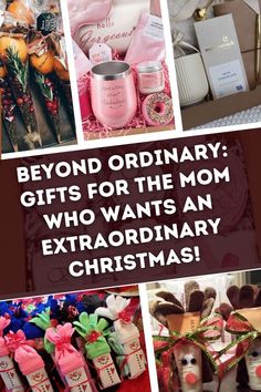 the words beyond ordinary gifts for the mom who wants an extra ordinary christmas are shown