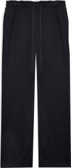 Cozy Black Cotton Sweats, Black Sweatpants With Pockets And Straight Hem, Black Comfortable Cotton Sweats, Black Cotton Sweats For Loungewear, Comfortable Black Cotton Sweats, Black Sweatpants For Fall, Black Winter Pants With Ribbed Cuffs, Black Sweatpants Trousers For Fall, Black Pants With Ribbed Cuffs For Winter