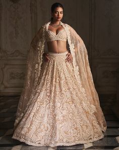 Cut Work Embroidery, Pearl Strings, All Over Embroidery, Crystal Embroidery, Cutwork Embroidery, Pearl Details, Indian Bridal Outfits, Embroidery Blouse Designs, Lehenga Designs