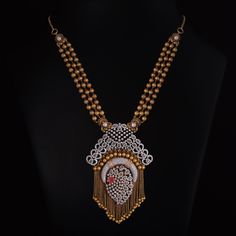 Vummidi Bangaru Jewellers, Long Haram, Diamond Pendent, Gold Mangalsutra Designs