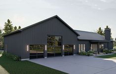 a two car garage is shown in this rendering