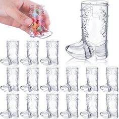 PRICES MAY VARY. Enough Quantity: These cowgirl boot shot glasses party decorations come in a set of 16, which can serve a large number of guests at once. Use them to toast western parties, cowgirl bachelorette parties, weddings, or other festivities with a touch of cowgirl or cowboy charm. Saddle up and serve up cheers with these adorable cowboy boot shot glasses. Supreme Material: Crafted from premium plastic, these plastic cowboy boot glasses are durable, sturdy, and can be used repeatedly. F Bachelorette Party Decoration, Horse Racing Party, Cowgirl Bachelorette Parties, Plastic Boots, Cowgirl Bachelorette, Western Theme Party, Western Parties, Cowgirl Birthday, Cowboy Party