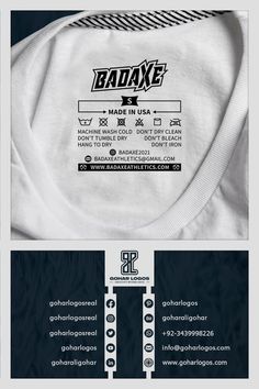 Badaxe Neck Tag | Gohar Logos | Custom Clothing Tags | Clothing Label | Hangtag Tshirt Tags Ideas, Clothing Brand Tags Ideas, Tshirt Tags Label Ideas, Clothes Tag Label, Size Tags For Clothing, T Shirt Tags Label, Neck Label Design Clothing, Shirt Tags Clothing Labels, Tshirt Tags Label