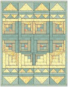 a quilt pattern with several squares on it