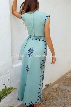 Green Bohemian Short Sleeve Set, Bohemian Green Short Sleeve Set, Fitted Bohemian Sets For Spring, Bohemian Long Skirt Sets For Summer, Bohemian Sets With Long Skirt For Summer, Summer Bohemian Set With Long Skirt, Bohemian Short Sleeve Sets For Spring, Bohemian Spring Short Sleeve Sets, Spring Bohemian Short Sleeve Sets