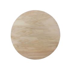 a round wooden cutting board on a white background