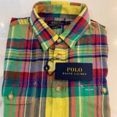 Plaid Polo Ralph Lauran Blouse Classic Multicolor Shirt For Fall, Classic Multicolor Fall Shirt, Multicolor Button-up Preppy Top, Multicolor Preppy Button-up Top, Preppy Multicolor Button-up Top, Classic Multicolor Button-up Shirt, Classic Multicolor Shirt For Spring, Flat Tv, Check Shirts