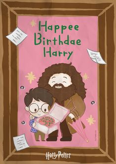 an image of harry potter and hermione with the words happy birthday harry on it