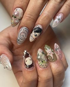 @nailsbysami_ Japanese Hard Gel Nails, Aya Takano Nails, Yoshitomo Nara Nails, Tamagotchi Nails, Danganronpa Nails, Chainsaw Man Nails, Nana Inspired Nails, Japanese Inspired Nails