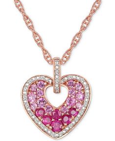 Macy's Ruby (5/8 ct. t.w.) & Diamond (1/10 ct. t.w.) 18 Luxurious Jewelry, Jewelry Repair, Heart Jewelry, Diamond Heart, Heart Pendant Necklace, Jewelry Plate, Pink Sapphire, Luxury Jewelry, Online Jewelry