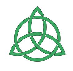 a green celtic knot on a white background