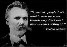 a man with a moustache on his face and a quote that says, sometimes people don't want to hear the truth because they don't want