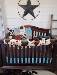 Boy Crib Bedding - Cowboy, Aztec, and Cow Minky Western Baby Bedding Collection - DBC Baby Bedding Co Western Crib Bedding, Western Baby Bedding, Western Crib, Boy Crib Bedding, Western Nursery, Cow Nursery, Crib Bedding Boy, Rail Guard, Western Baby