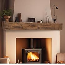 a wood burning stove in a living room