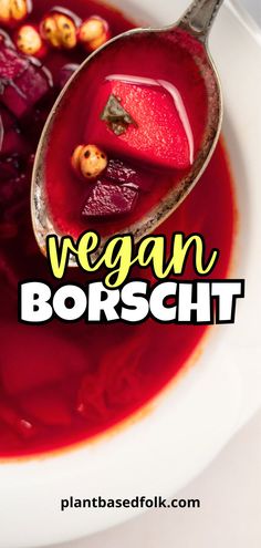 vegan borscht in a bowl Vegan Borscht, Red Soup, Vegan Dinner Rolls, Borscht Recipe, Easy Vegan Soup, Beet Soup, Beetroot Salad, Instant Pot Soup Recipes, Vegan Soup Recipes