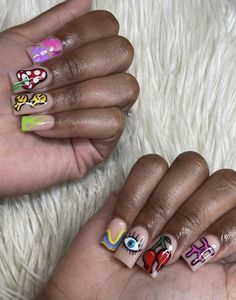 Lsd Nails, Different Nails, Nail Art Designs Images, Cute Toe Nails, Work Nails