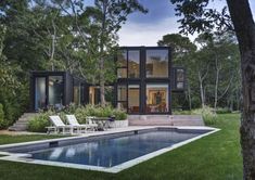 a house with a pool in the yard