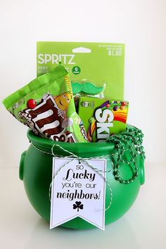 a st patrick's day pot full of goodies