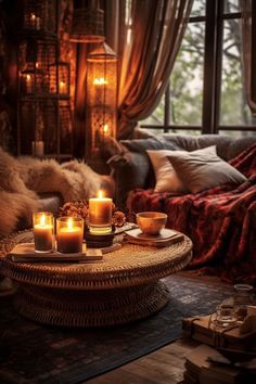 Dark Boho Living Room Decor Ideas Candles Autumn Living Room, Fall Living Room Decor, Fall Living Room, Cosy Living Room, Boho Living Room Decor, Home Decor Ideas Living Room, Ideas Living Room