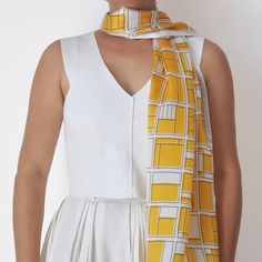 LeCo silk scarf, silk foulard, made in Milan Italy, by Joyce and Nim White Shawl, Scarf Square, Square Scarf