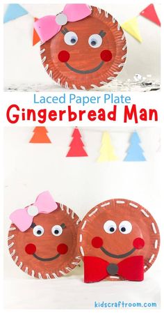 this paper plate gingerbread man is so cute and easy to make it's perfect for