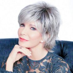 Women Short Grey Wigs Natural Gray Wigs Pixie Cut Wig Full Wigs Layered Hair US | eBay Layered Hairstyles, Jaclyn Smith, Short Pixie Haircuts, Haircut For Thick Hair, Trending Hairstyles, Hairstyles For Round Faces, Short Hair With Layers, Yahoo Search, Looks Chic