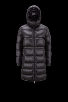 Unmistakably Moncler, the Meillon down coat is characterized by classic boudin quilting and an iconic patch pocket on the sleeve. Crafted from recycled fabric, the long puffer also reflects the brand's commitment towards lowering its environmental footprint. A modular design, the long down jacket comes with a detachable hood easily put on or off depending on the weather conditions. Moncler Long Down Coat, Black Moncler Jacket, Long Down Jacket, Luxury Long Sleeve Puffer Parka, Moncler Genius Collection, Moncler Grenoble, Long Puffer, Down Jackets, Detachable Hood