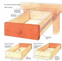 the drawer is open and labeled with instructions