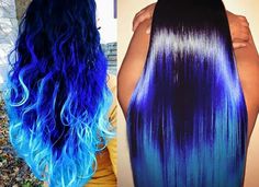 Black and blue hair Blue Fire Hair, Humpback Whale Breaching, Whale Breaching, Fire Hair, Fire Blue, Long Hair Tips, Creative Hair Color, Rainbow Hair Color