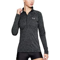 Women's Under Armour Tech Half-Zip Top | Kohls Under Armour Outfits, Under Armour Logo, Half Zip Top, Training Tops, Running Tops, Under Armour Women, Shirt Long Sleeve, Black & White, Zip Sweater