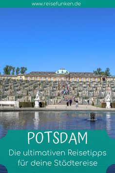 an image of a fountain with the words potsdam written in german on it