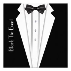 Black Tie White Tuxedo Formal Invitation    For any formal event- this black tie white tuxedo design is simple yet very elegant- Elegant White Suit And Tie Accessories For Party, White Tuxedo For Black Tie Event, Elegant Black Suits With Ties, Elegant Black Suit With Ties, Elegant White Tuxedo For Black-tie Events, Formal Black Suits With Ties, Black Suit With Ties For Formal Occasion, Elegant Suits With Bow Tie For Black Tie Event, Tuxedo Design