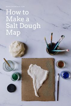 how to make a salt dough map on a piece of paper with paint and brushes