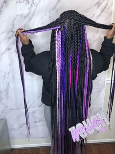 Locs Color Ideas Black Women Weave, Latchhook Hair Styles, Cute Box Braids Hairstyles With Color, Two Color Knotless Braids, Knotless Braids Color Ideas, 2 Color Box Braids, 3 Different Color Box Braids, Colorful Knotless Braids, Box Braid Colors Ideas